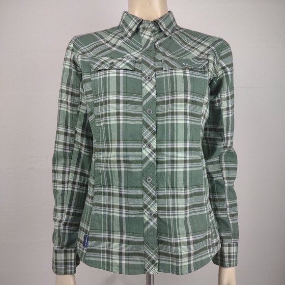 NWT Simms green Mallard Plaid Primaloft Blend flannel shirt ladies size XS - Picture 1 of 10